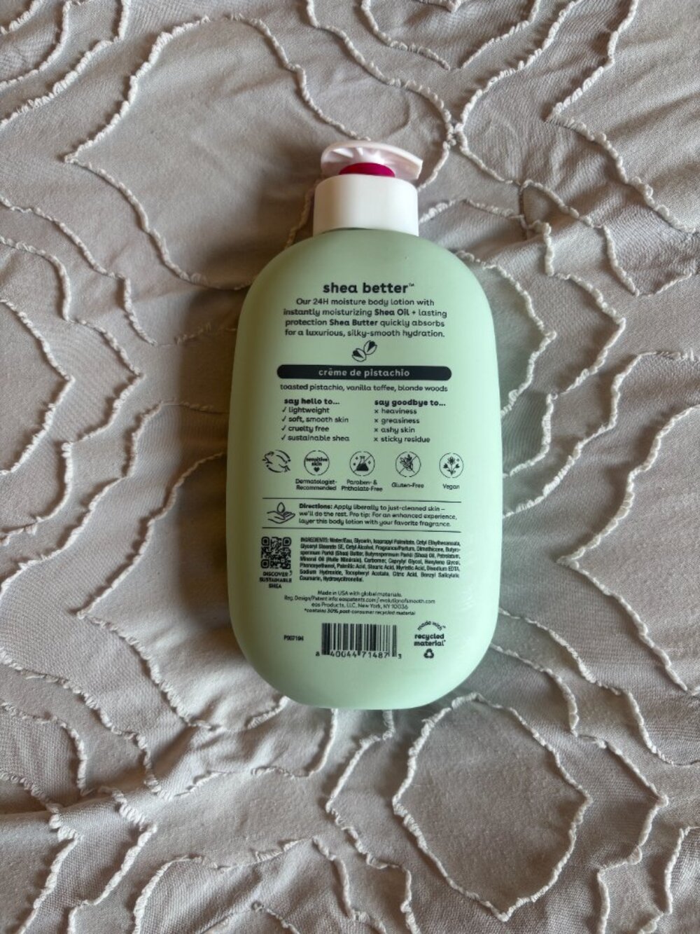 LIMITED EDITION USED ONCE eos Shea Better Body Lotion Crème de Pistachio - Picture 3 of 4